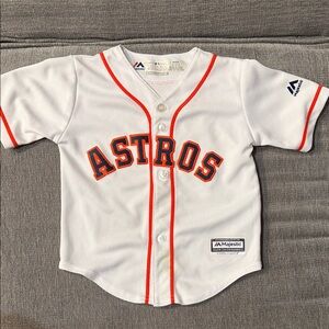 Majestic Kids Astros White and Orange Jersey